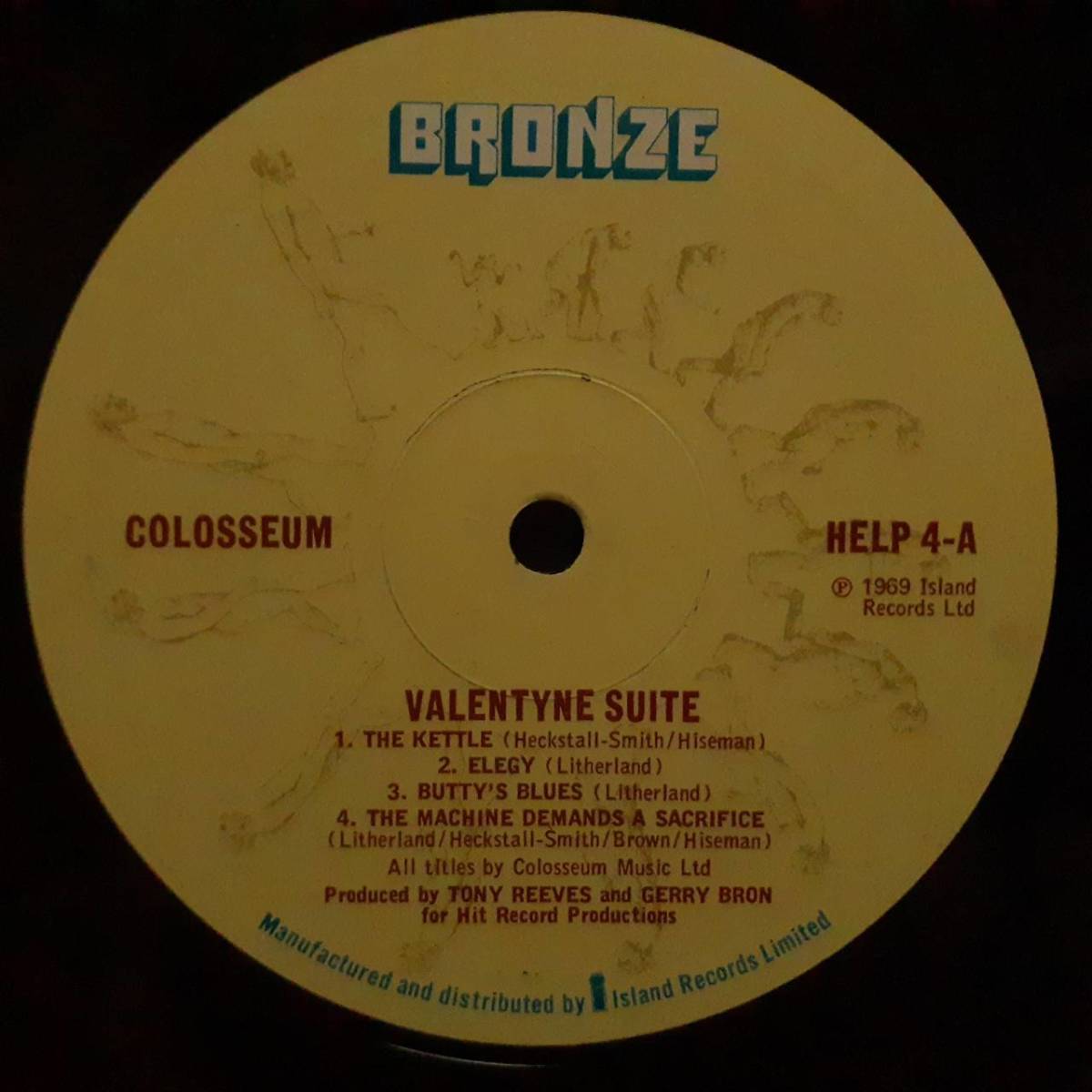 美品 英BRONZE盤LP！マト枝両面1U！Colosseum / Valentyne Suite 1969年作の72年プレス ISLAND HELP4 Neil Ardley Jon Hiseman コロシアム_画像2