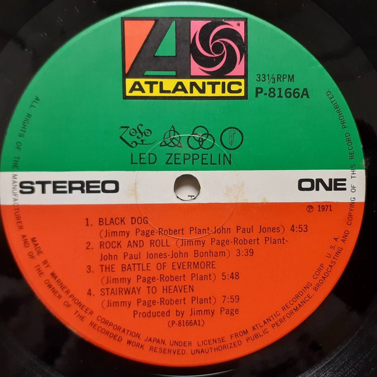 日本盤LP帯付き！Led Zeppelin / IV 1971年 P-8166A レッド・ツェッペリン 天国への階段 Jimmy Page Sandy Denny Stairway To Heaven OBI_画像2