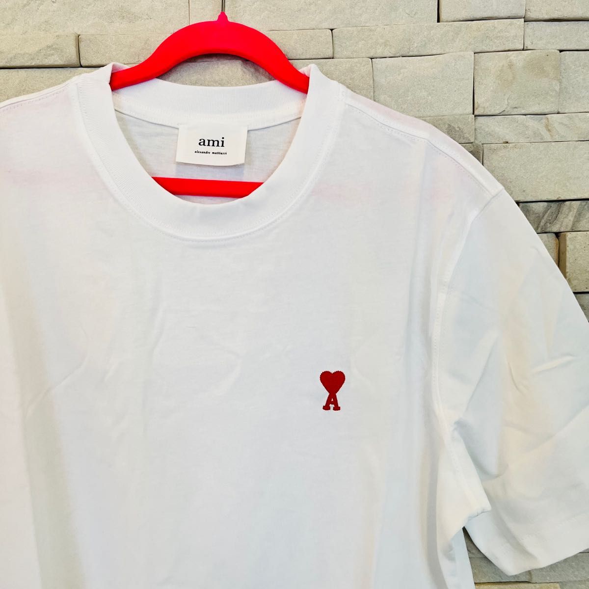 早いもの勝ち価格❗️アミパリス⭐️タグ付き ロゴTシャツ アミパリス Tシャツ M 白 ホワイト ロゴ ベーシック タグ付き