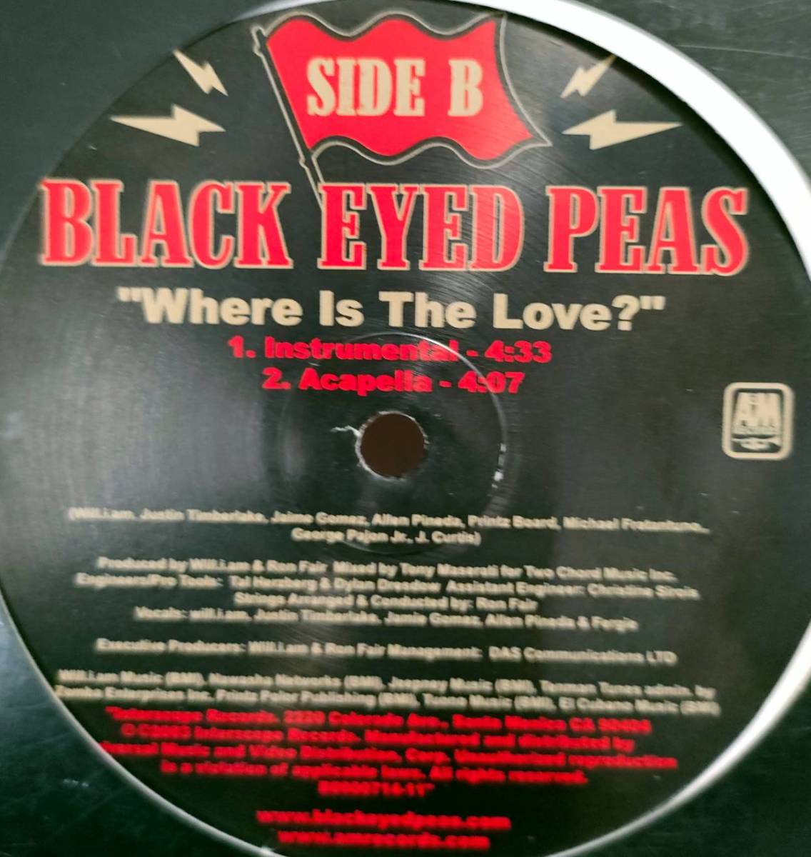 US ORIGINAL盤 ★ BLACK EYED PEAS / WHERE IS THE LOVE? ☆_画像3