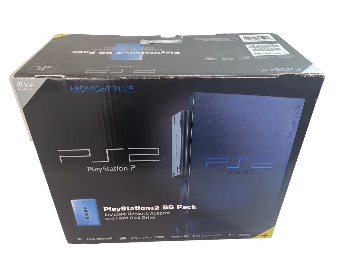 美品　PS2 本体　PlayStation 2 ミッドナイトブルー　BB Pack SCPH-50000MB/NH_画像2