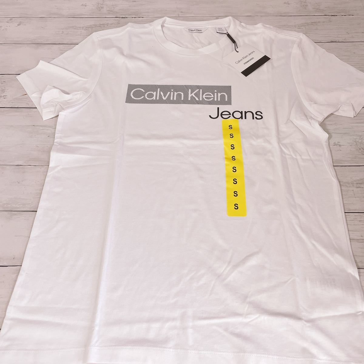 H1533 新品　タグ付き　Calvin Klein カルバンクライン　Tシャツ Jeans S ホワイト　白_画像8