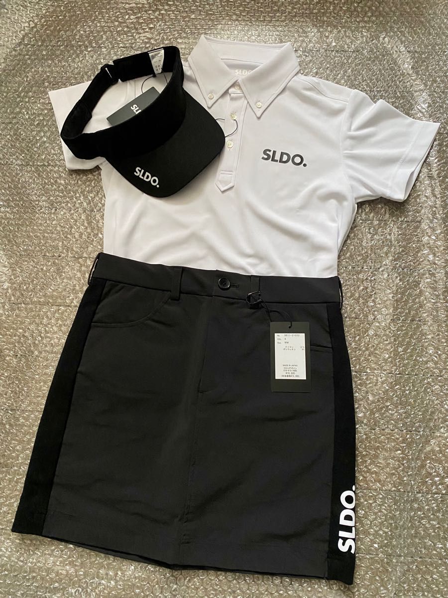 SLDO.エスルド ゴルフ 吸水速乾ポロシャツ ホワイト シンプル　レディース ゴルフウェア　★セット割あり