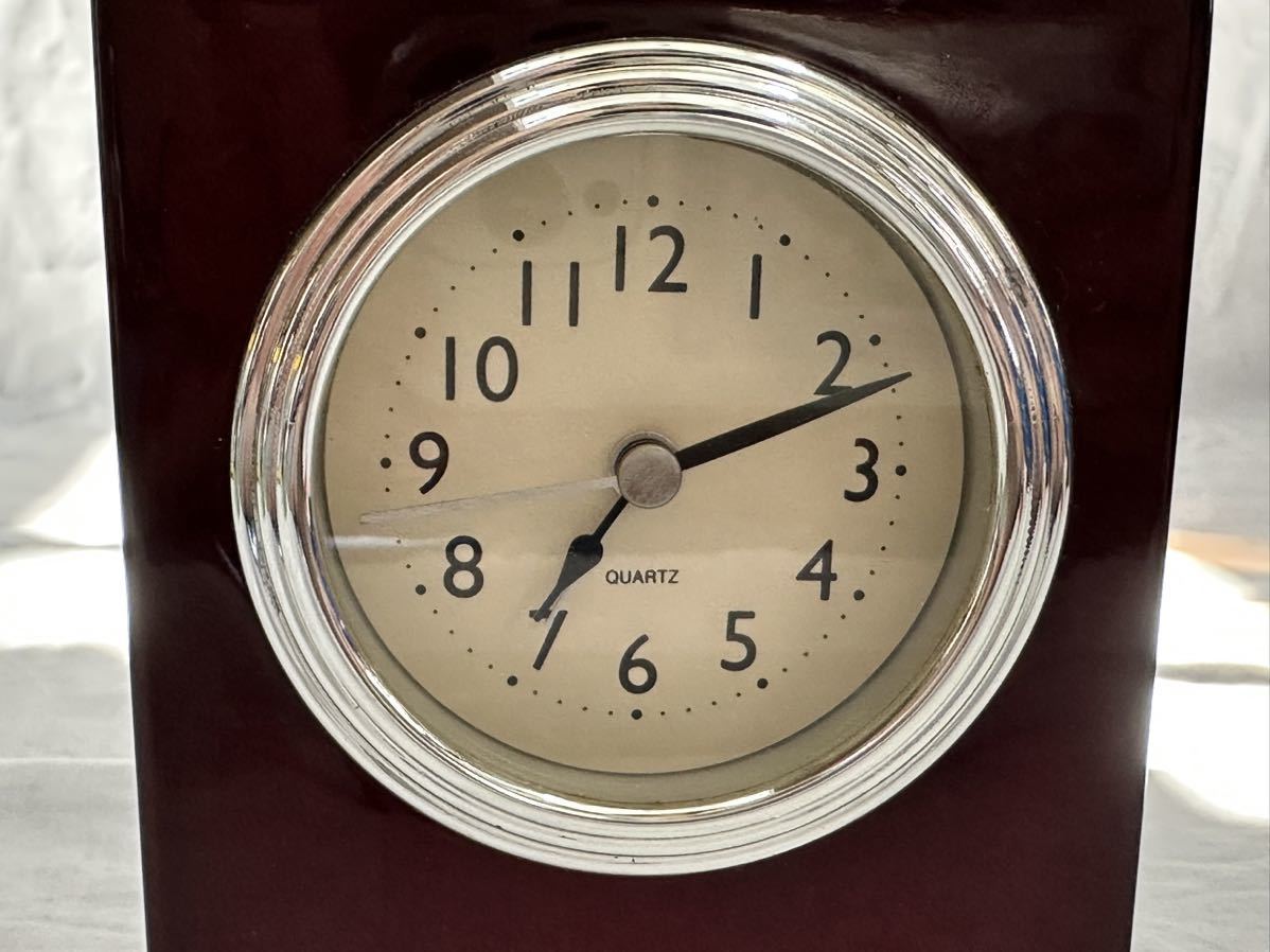 Quartz 置時計 時計 動作未確認 電池式 クオーツ 昭和レトロ 置き時計_画像2
