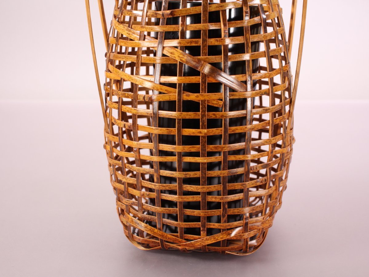 手付花籠斑竹花入竹細工竹籠花器華道具茶道具| JChere雅虎拍卖代购