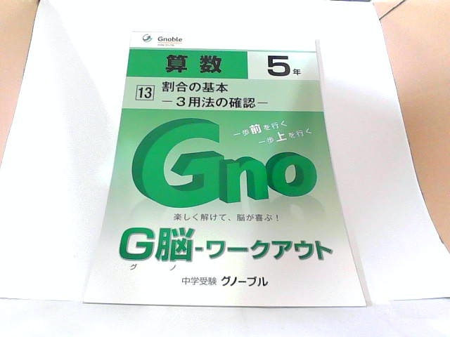 G脳　ワークアウト　算数５年　割合の基本　３用法の確認　中学受験グノーブル 年 月 日 発行