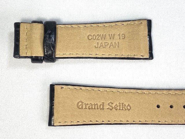 C02W011J9 SEIKO Grand Seiko 19mm original leather belt crocodile black SBGK007/9S63-00A0 for cat pohs free shipping 