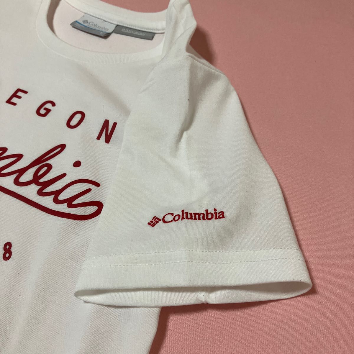 コロンビア　Columbia  半袖Tシャツ　ポリエステル100% OREGON レディースSサイズ　ホワイト　白　クリーム色