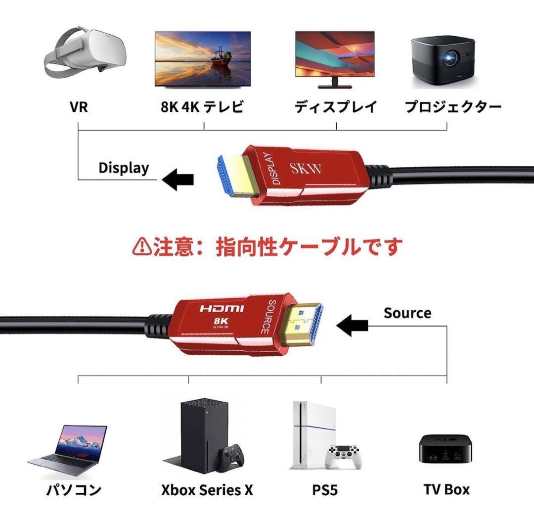 即納　SKW HDMI光ファイバー HDMI 2.1ケーブル 48Gbps超高速_画像7