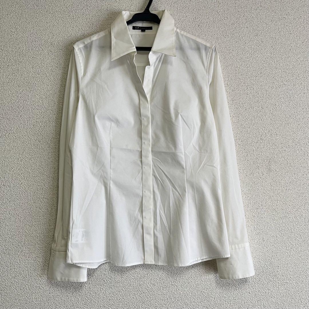 【即納】 23区 ニジュウサンク レギュラーカラーシャツ 長袖 ホワイト 38
