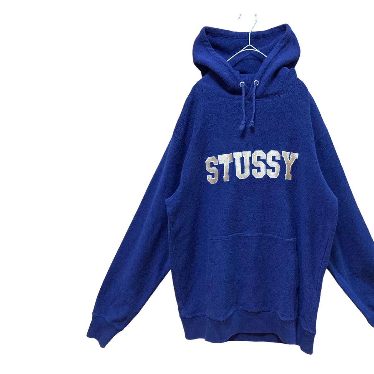 STUSSY ステューシー パーカー ネイビー 紺色 刺繍 ワッペン フーディ-