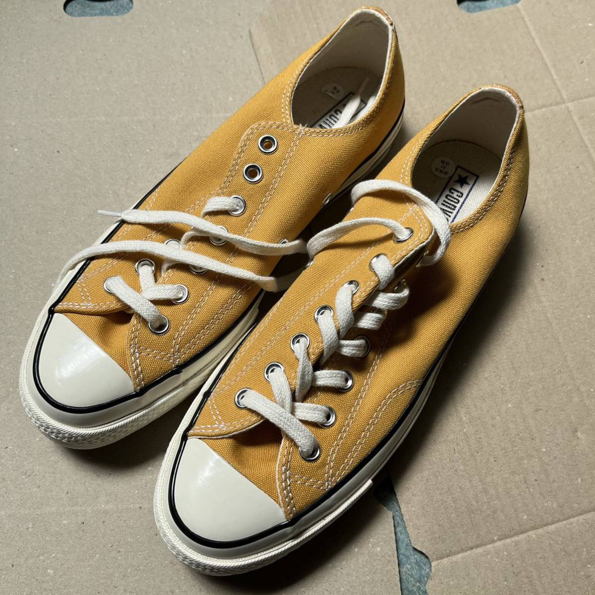 【未使用/箱なし】CONVERSE allstar chuck taylor ct70 コンバース オールスター チャックテイラー ローカット 三ツ星 イエロー黄色/ 27cm_画像1