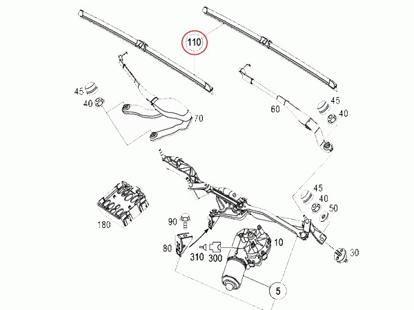 BOSCH エアロツイン ワイパーブレードセット 右ハンドル用 出荷締切18時 ベンツ W211 W219 2118202245 2118201545 A949S 3397118949_画像3