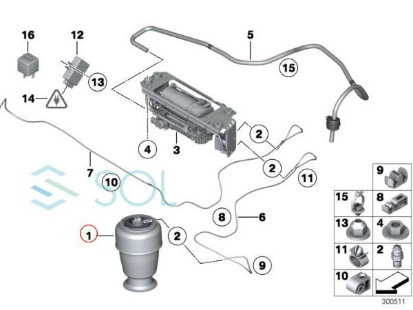 BMW F07 GT(グランツーリスモ) F11 リア エアサス 左右共通 535i 550i 550iX 523i 528i 37106781843 37106781827 出荷締切18時_画像4