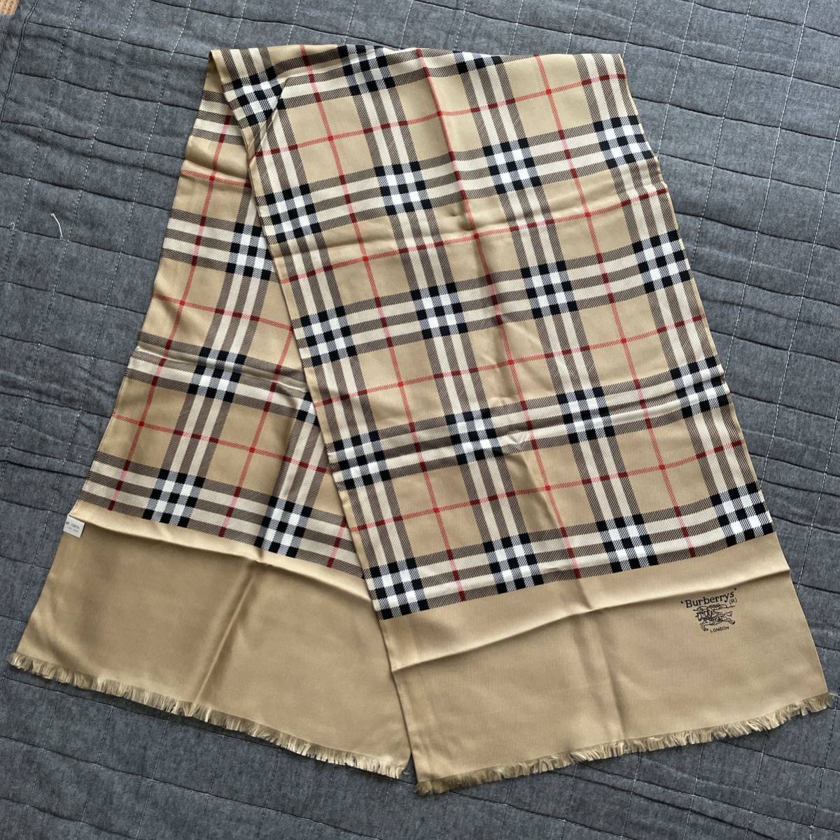 人気新品入荷 バーバリー BURBERRY ストール ロゴ ノバチェック シルク