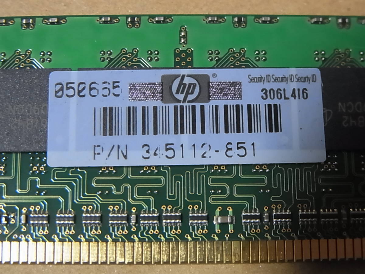 ☆HP純正/Micorn Hynix PC2-3200R DDR2-400 ECC Registered CL3 512MBx4枚 計2GB 345112-851 (DDR824)_画像4