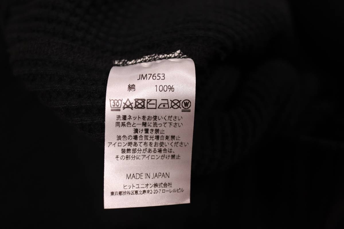 【新品・送料無料】Jackman Waffle Mid-neck JM7653 ブラック ジャックマン ワッフル ミッドネック ニット