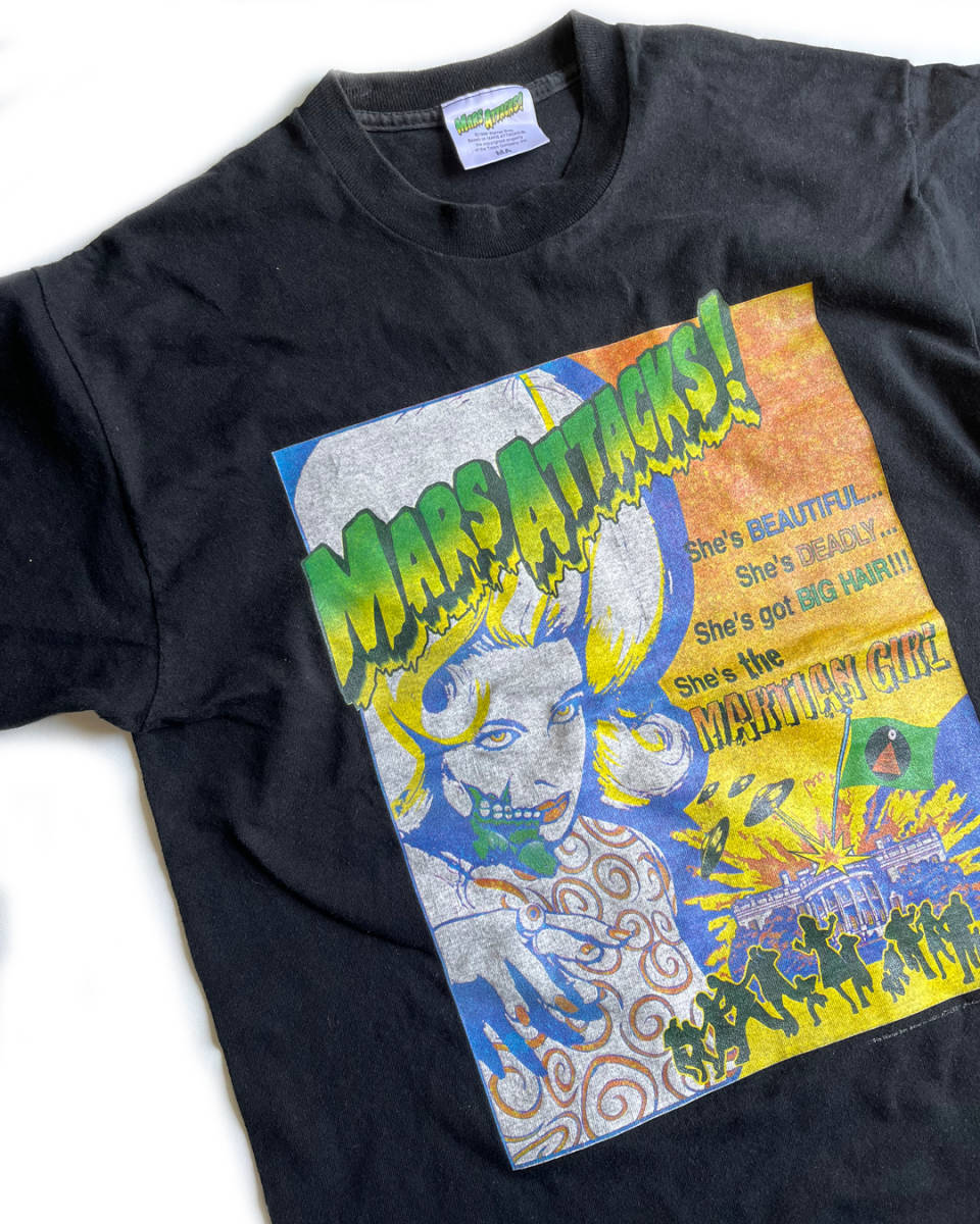 USA製 □ 90's マーズ アタック ムービー Tシャツ □ ティム バートン