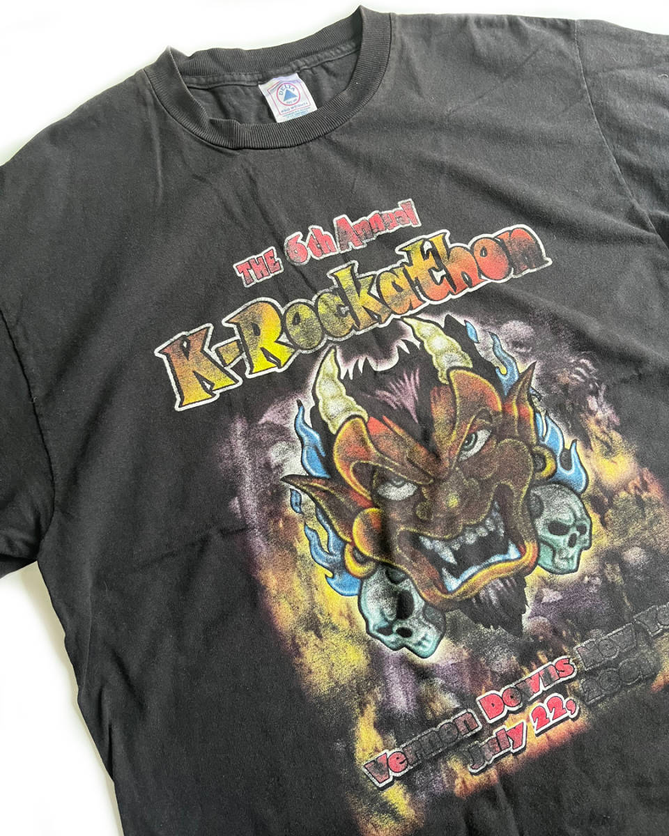 ■ 2001 K-ROCKATHON バンド フェス Tシャツ ■ CARFZY TOWN STAIND PAPA ROACH メタル ロック マリリン マンソン 90s Y2K usa