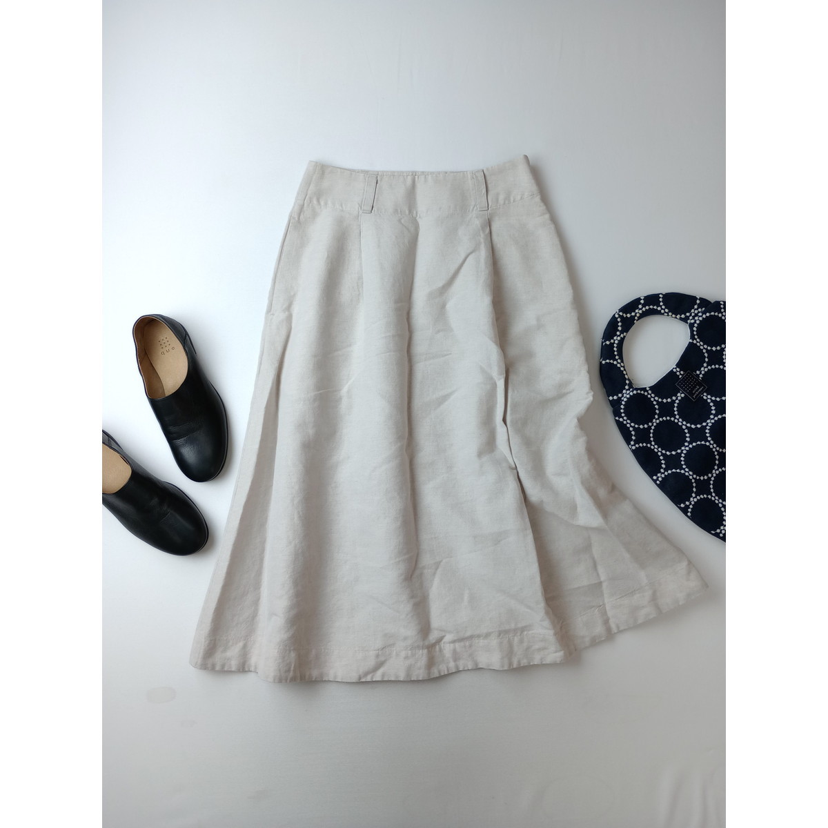 MARGARET HOWELL マーガレットハウエル COTTON LINEN コットン リネン スカート 生成り 1_画像1