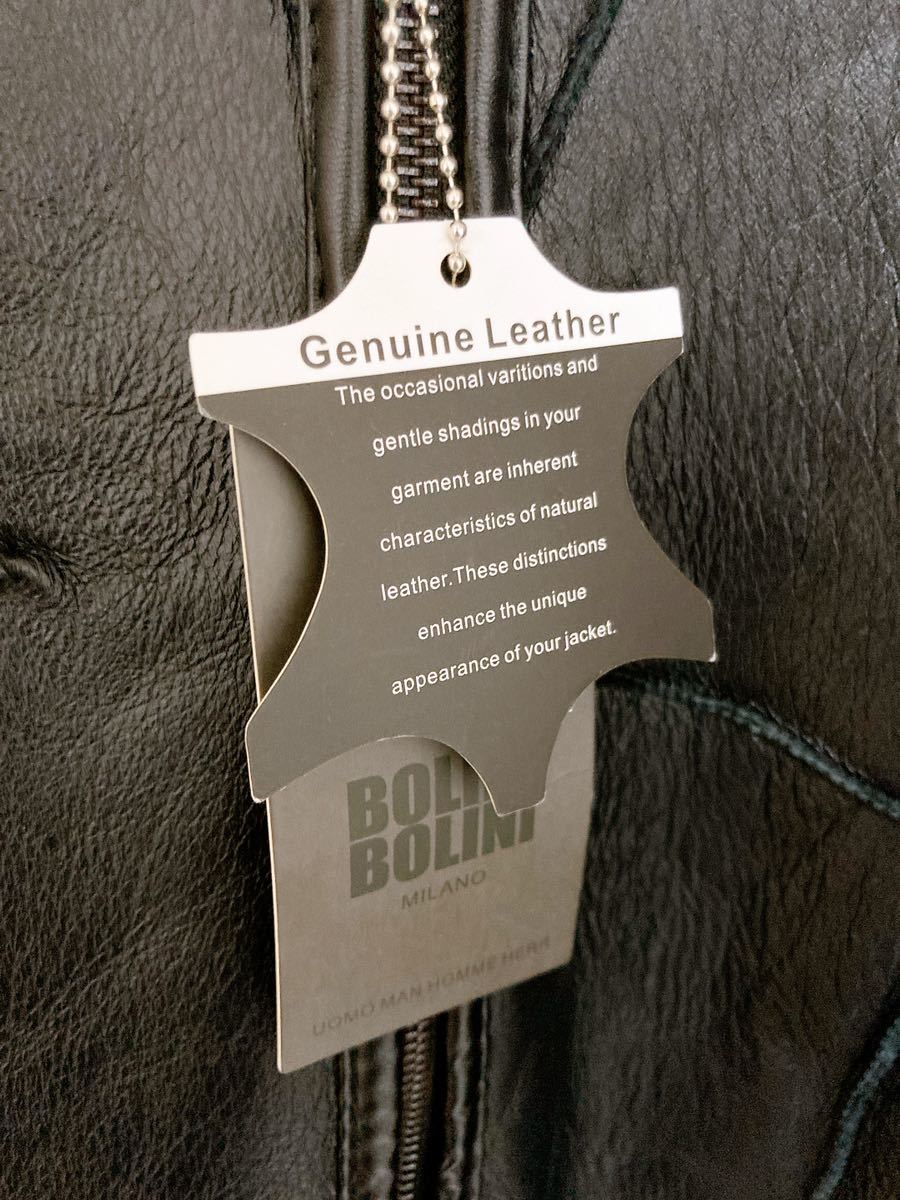 新品未使用BOLINIボリーニシープスキンムートンレザーブルゾンレザー