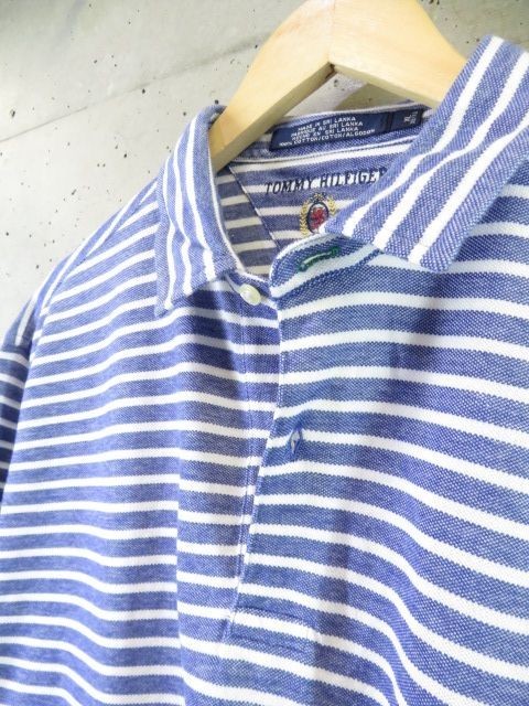 【送料300円可014c78◆良品です◆TOMMY HILFIGER トミーヒルフィガー マリンボーダー 半袖ポロシャツ XL/ジャケット/アメカジ/ゴルフ_画像4