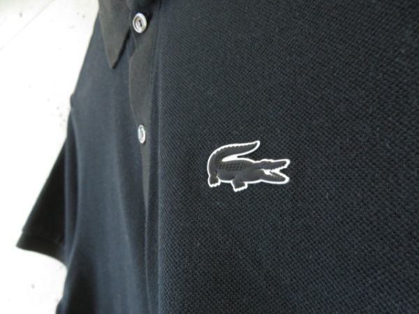 【送料300円可】009c12◆日本製◆LACOSTE ラコステ 半袖ポロシャツ 2/ブラック黒/ジャケット/ゴルフ/トラッド/アメカジ/ゴルフ/メンズ男性_画像5