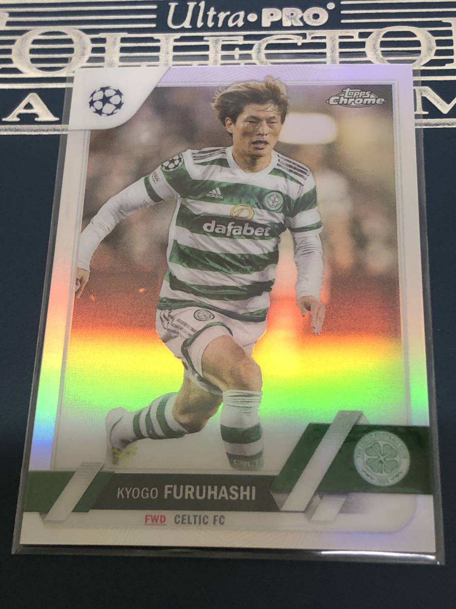 2022-23 Topps Chrome UEFA Club Competitions Soccer 古橋亨梧　Kyogo Furuhashi Celtic FC Refractor　base カード パラレル 　即決_画像1