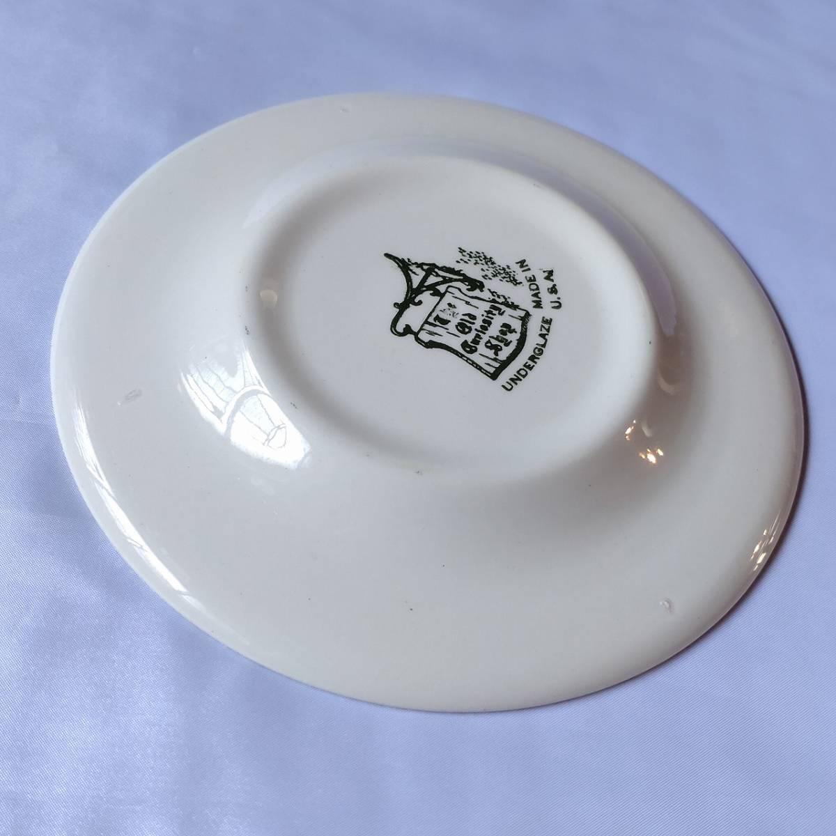 時計の絵柄 飾り皿 洋食器 中皿 UNDERGLAZE MADE IN U.S..A 直径約16㎝ 【3785】_画像9