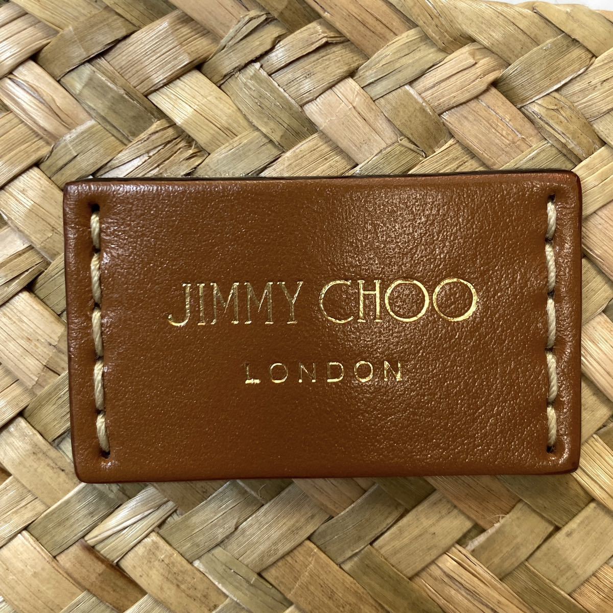 極美品 JIMMY CHOO ジミーチュウ ラフィア ストロー カゴ ハンドバッグ トートバッグ ショルダーバッグ スタースタッズ ラフィア イタリア_画像7