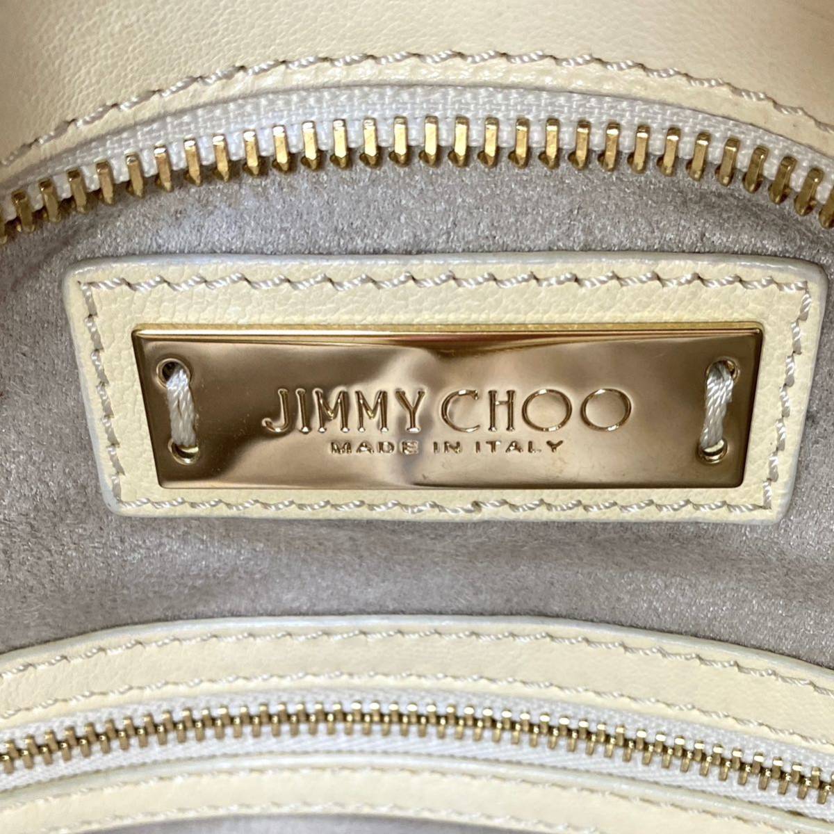 JIMMY CHOO ジミーチュウ クリーム色 パイソン ゴールド金具 2WAY ハンドバッグ ショルダーバッグ レザー 斜め掛け可能 