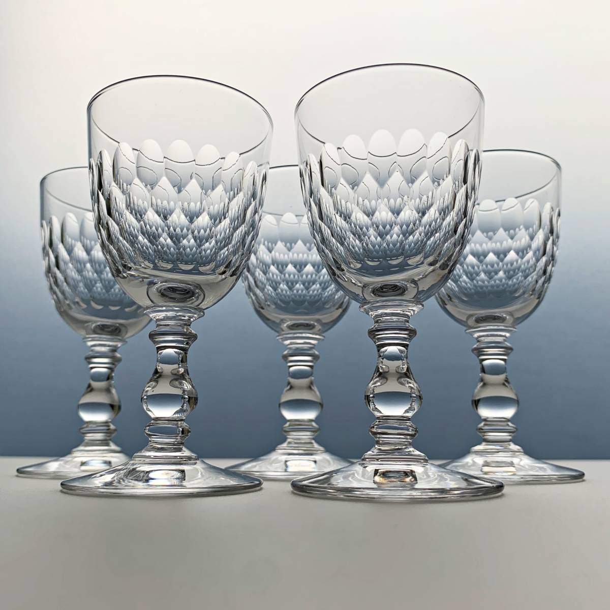 レア】オールド バカラ ワイン グラス 5客 セット BACCARAT H10.3