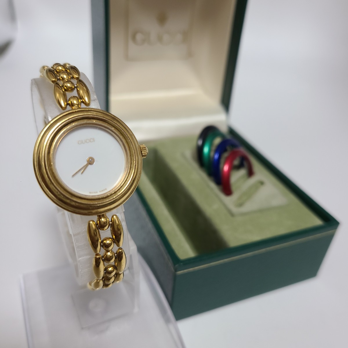 稼働品 GUCCI チェンジベゼル 腕周り15 5センチ ゴールド グッチ