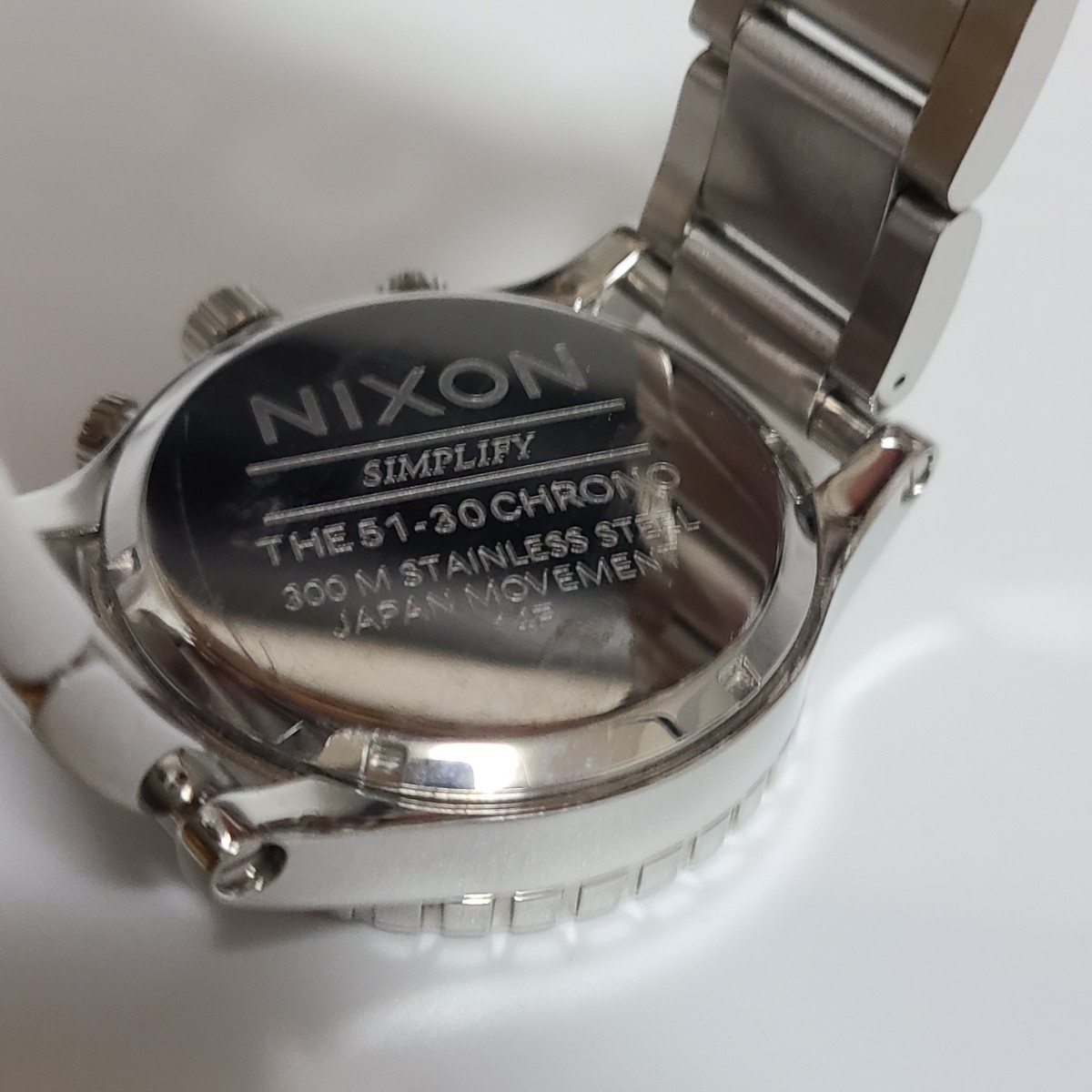 稼働品 NIXON 51-30 ニクソン クロノグラフ 腕周り18.5㎝ ハイポリッシュ 腕時計
