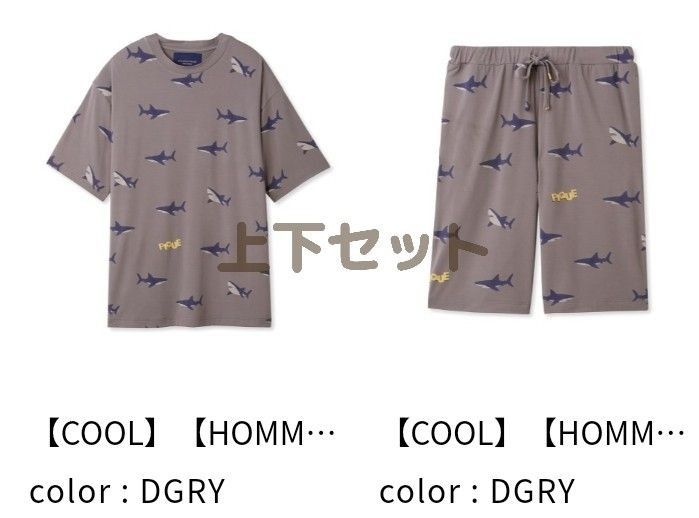 新品タグ付 ジェラートピケ シャーク Tシャツ&ハーフパンツ メンズL-