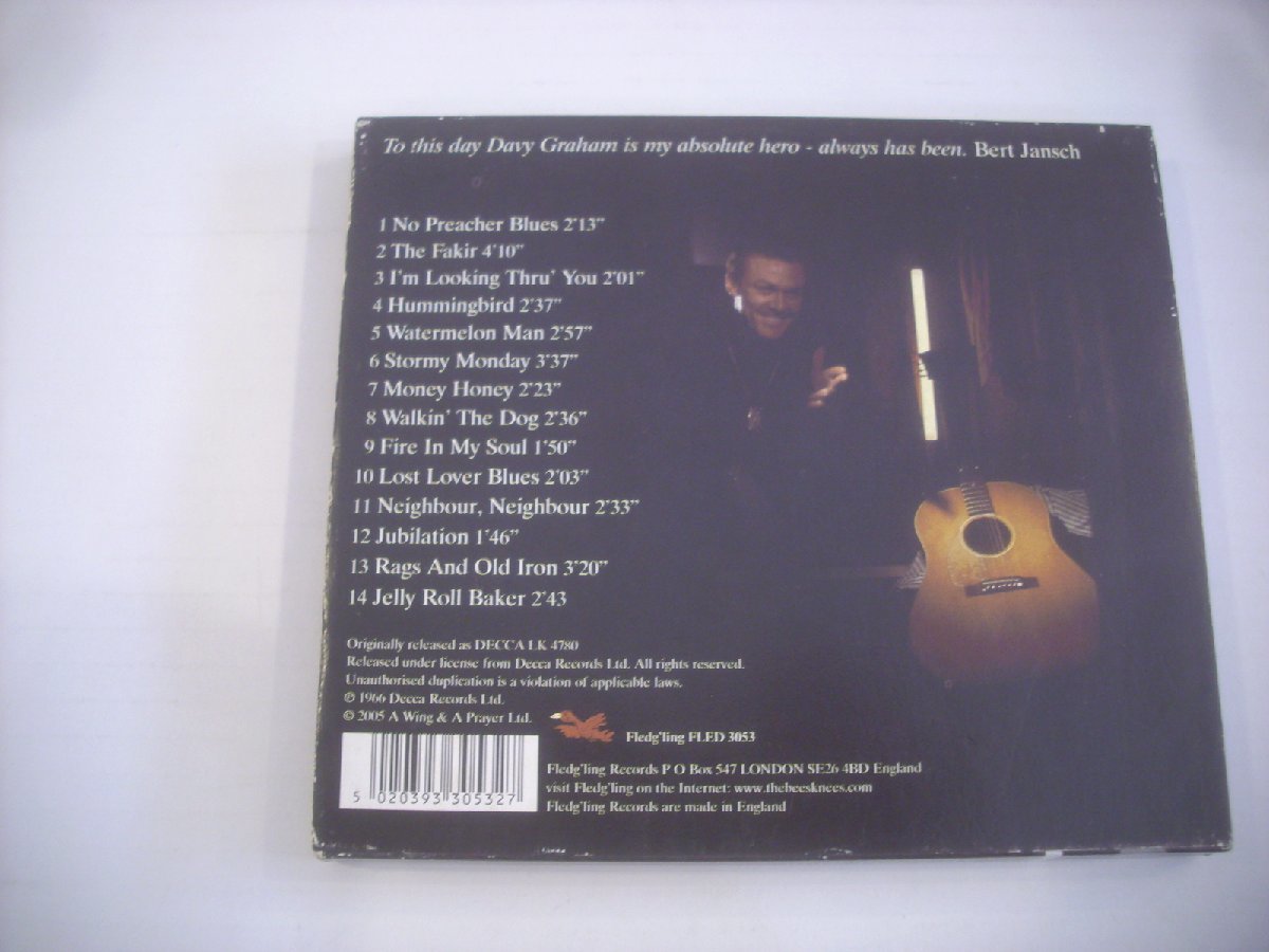 ● 輸入UK盤 CD　 DAVY GRAHAM / MIDNIGHT MAN デイヴィ・グレアム ミッドナイトマン 英国フォーク 1966年 FLED 3053 ◇r50706_画像2