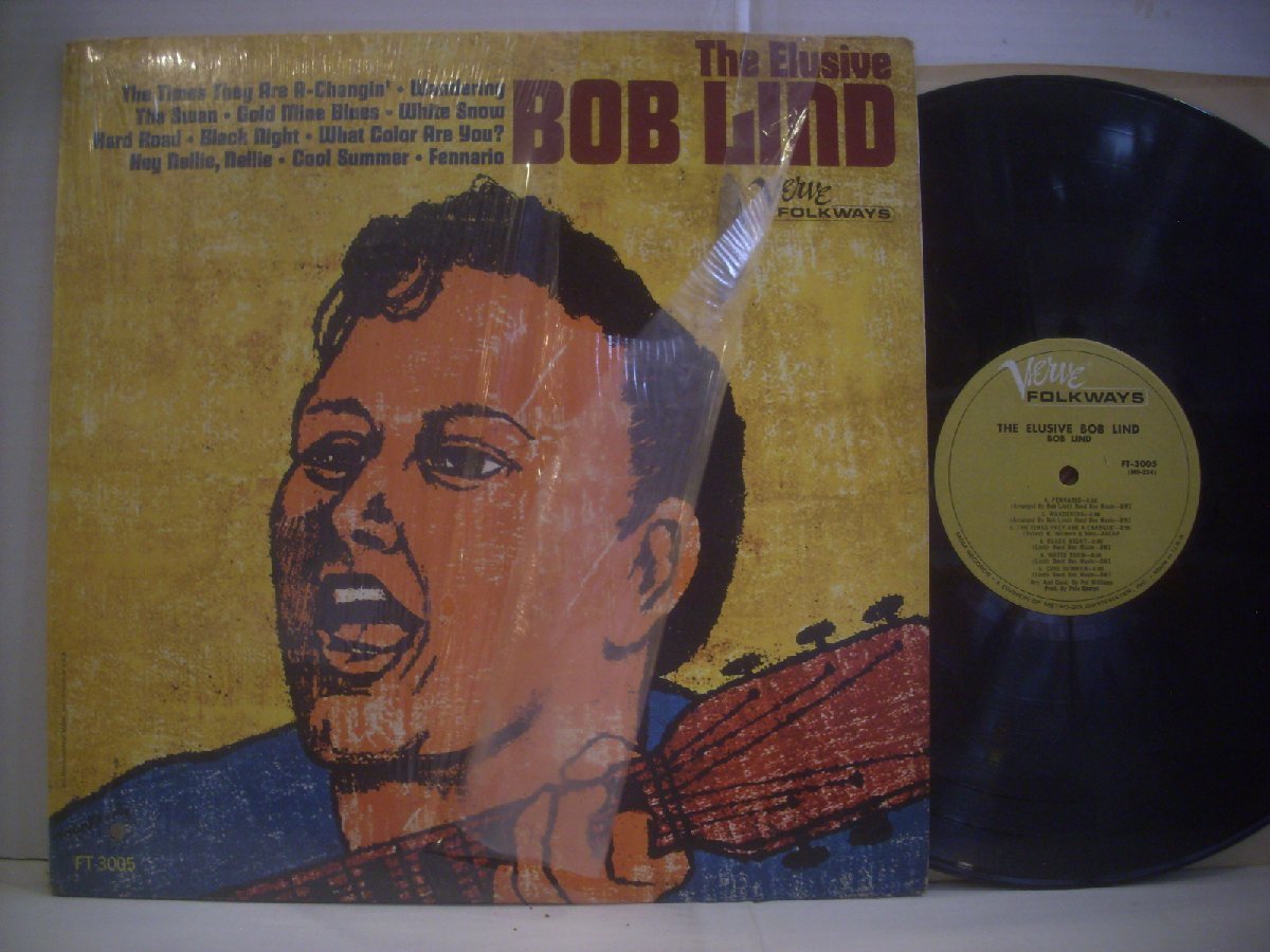 ● 輸入USA盤 LP BOB LIND / THE ELUSIVE BOB LIND ボブ・リンド 時代は変わるカバー 1966年 VERVE FOLKWAYS FT-3005 ◇r50717_画像1