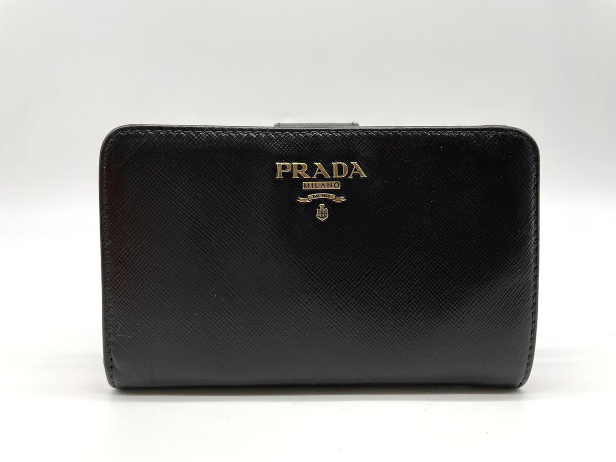 ◇1スタ【極美品】PRADA プラダ トライアングルロゴ 三角ロゴ 二つ折り