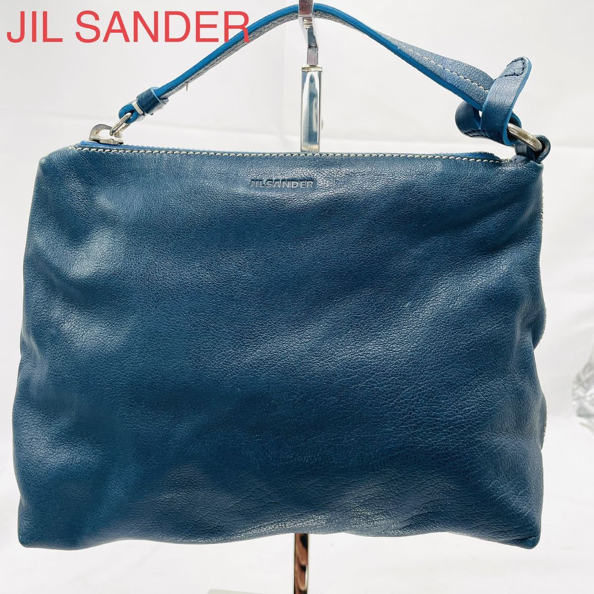 希少 JIL SANDER ジルサンダー ポーチ クラッチバッグ レザー ロゴ 本