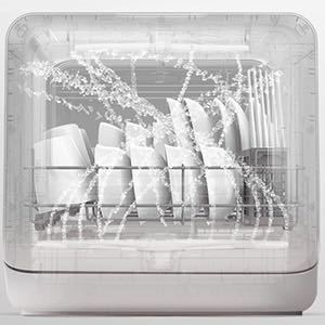 送料込み食洗機 卓上型 工事不要 1~3人用 食器洗い乾燥機 コンパクト 小型 タンク式 食洗器 ホワイト