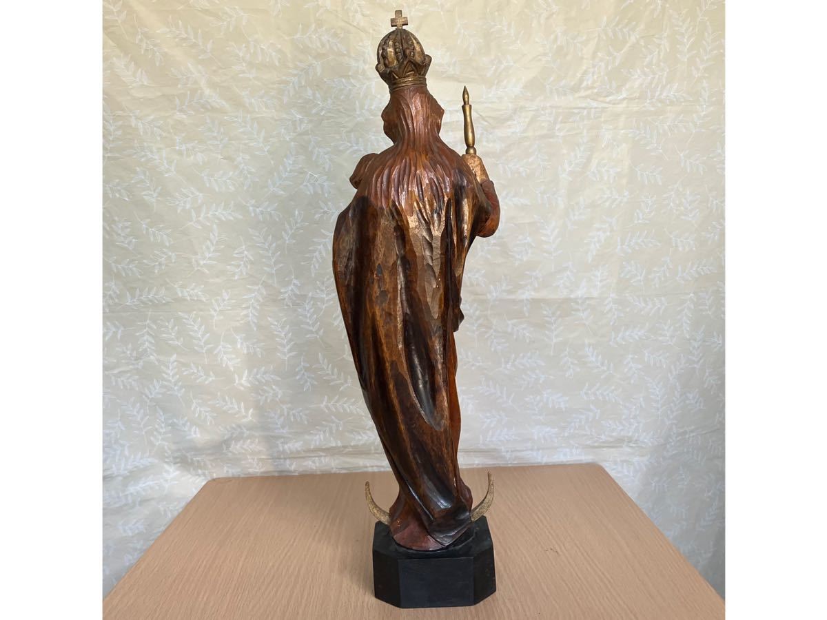 木彫マリア像高さ42cm / 置物木製| JChere雅虎拍卖代购