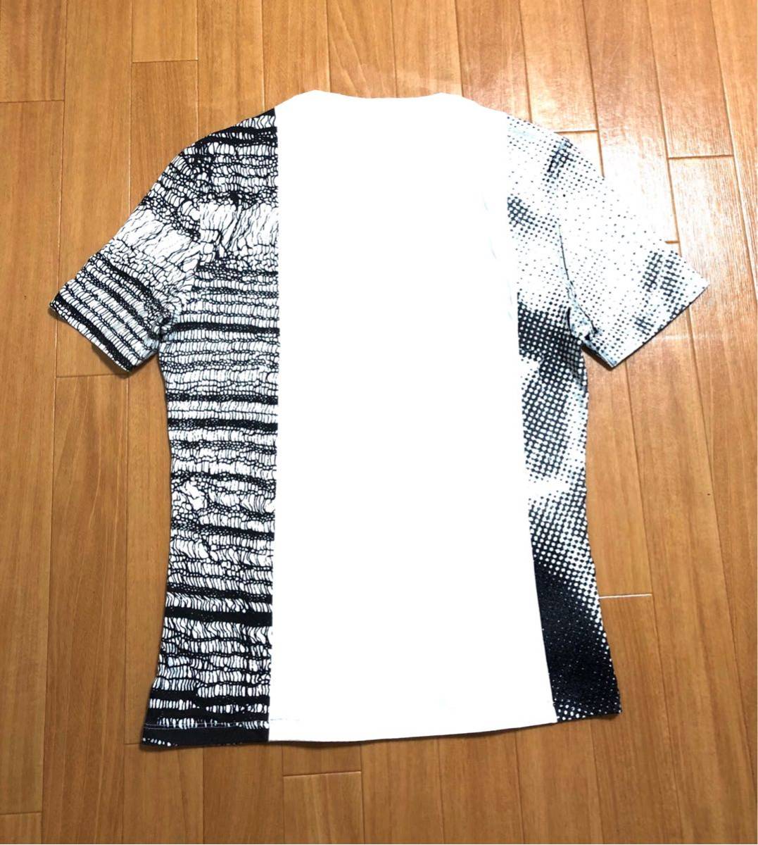 メゾンマルジェラ 46 再構築 Tシャツ ドッキング パッチワーク クレイジーパターン 切替 プリント Maison Margiela