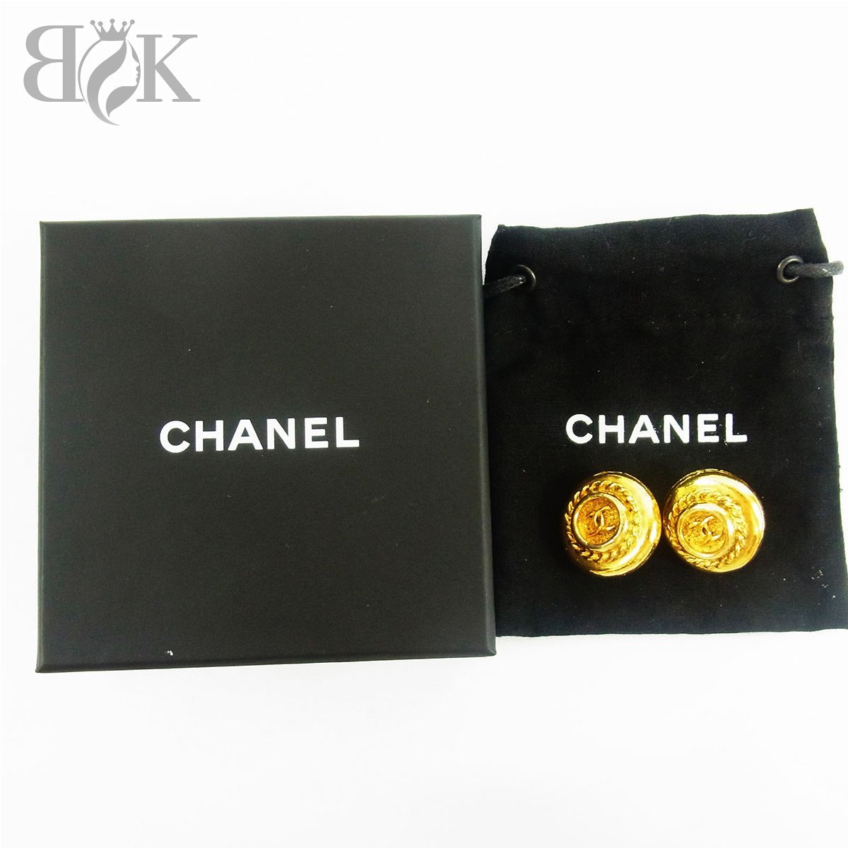 シャネル ココマーク イヤリング ゴールド ヴィンテージ W:約24.8mm 約32g CHANEL ■_画像1