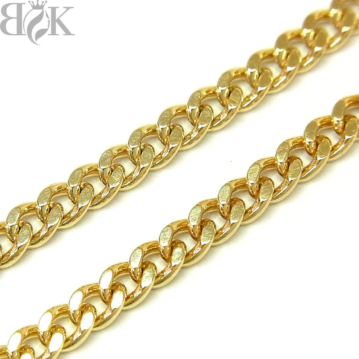 推定未使用品 K18 喜平 2面シングル ネックレス 造幣局検定刻印 10.0g 全長：40cm 幅：2.5mm イエローゴールド ∞