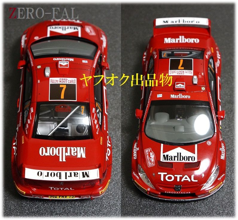 TAMIYA 1/24 PEUGEOT 307 WRC 2005 Monte Carlo #7 完成品 / タミヤ プジョー モンテカルロ グロンホルム Malboro 206 306 1/43 1/18_画像7