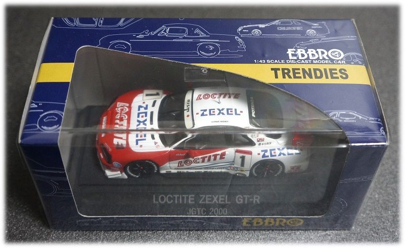 EBBRO 1/43 NISSAN LOCTITE ZEXEL GT-R JGTC 2000 / エブロ ニッサン ロックタイト ペンズオイル ゼクセル ニスモ R34 R32 R33 1/18_画像2