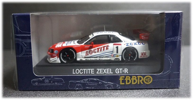 EBBRO 1/43 NISSAN LOCTITE ZEXEL GT-R JGTC 2000 / エブロ ニッサン ロックタイト ペンズオイル ゼクセル ニスモ R34 R32 R33 1/18_画像1