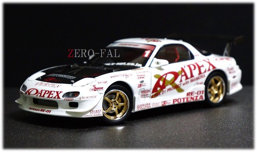 青島文化教材社 1/24 D1 GP APEX D1 PROJECT FD3S RX-7 2003 CHAMPION 今村 陽一 完成品 / アオシマ アペックス ドリフト ホットワークス_画像1