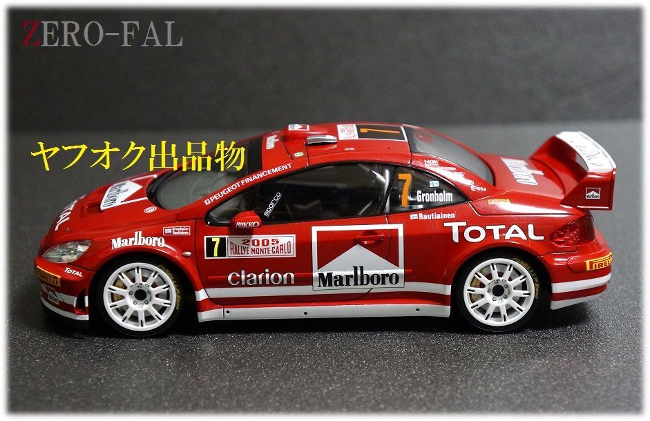 TAMIYA 1/24 PEUGEOT 307 WRC 2005 Monte Carlo #7 完成品 / タミヤ プジョー モンテカルロ グロンホルム Malboro 206 306 1/43 1/18_画像4