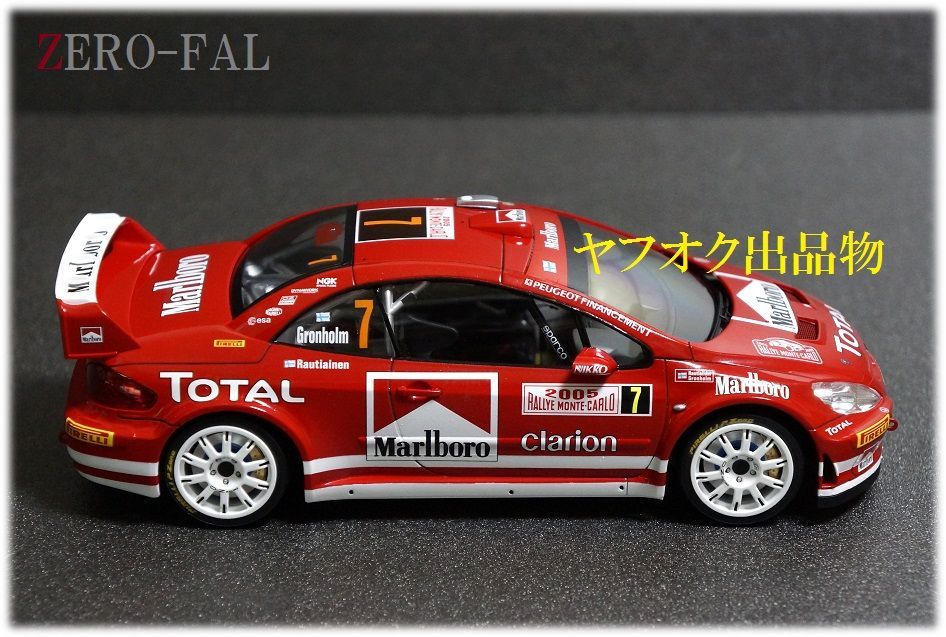 TAMIYA 1/24 PEUGEOT 307 WRC 2005 Monte Carlo #7 完成品 / タミヤ プジョー モンテカルロ グロンホルム Malboro 206 306 1/43 1/18_画像9